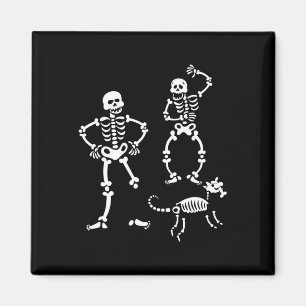 Hund Skull Skeleton som kör Halloween Costume Part Magnet