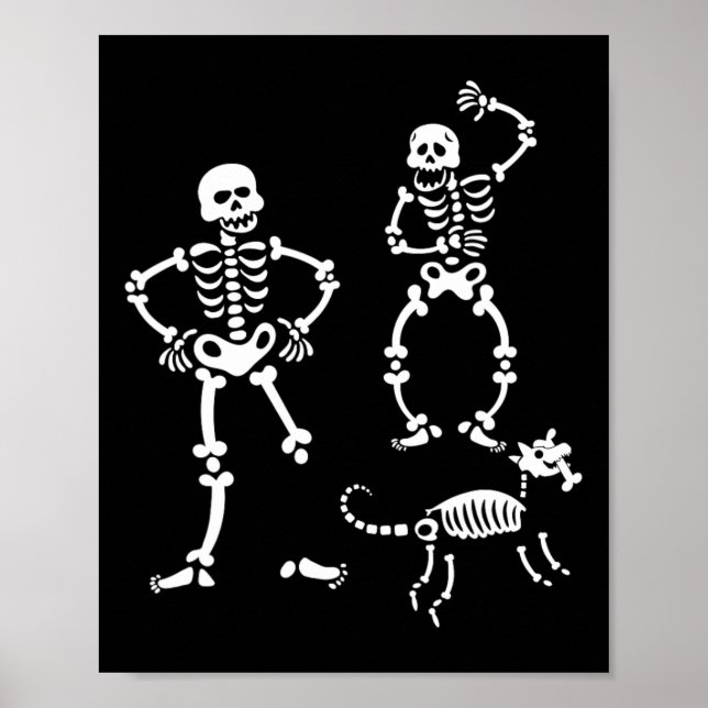 Hund Skull Skeleton som kör Halloween Costume Part Poster (Framsidan)