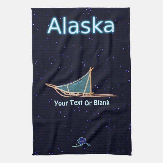 Hund Sled - Alaska Kökshandduk (Vertikal)
