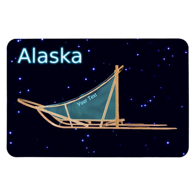 Hund Sled - Alaska Magnet (Horisontell)