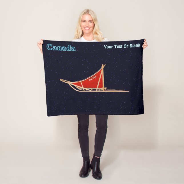 Hund Sled - Kanada Fleecefilt (På plats)