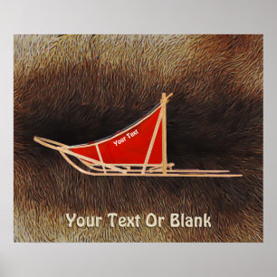 Hund Sled on Västindiou Päls Poster