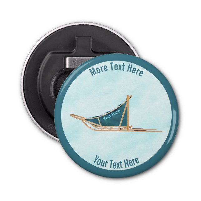 Hund Sled på Snö Flasköppnare (Framsidan)