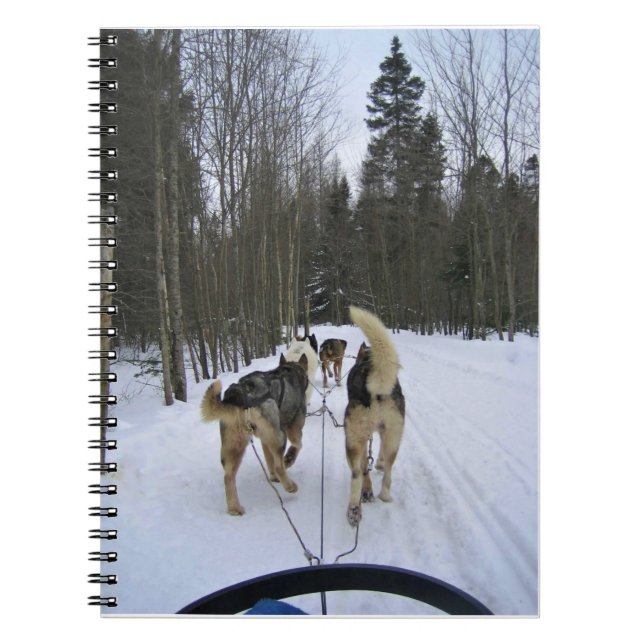 Hund Sledding i Quebec, Kanada Anteckningsbok (Framsidan)