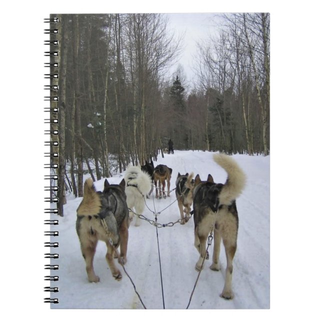 Hund Sledding i Quebec, Kanada Anteckningsbok (Framsidan)