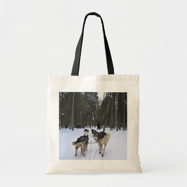 Hund Sledding i Quebec, Kanada Tygkasse (Framsidan)