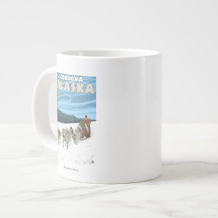 Hund Sledding Scene - Cordova, Alaska Jumbo Mugg