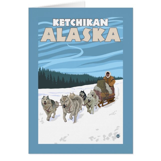 Hund Sledding Scene - Ketchikan, Alaska Hälsningskort (Framsidan)