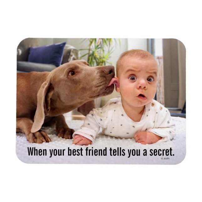Hund Slickande Baby Ear Magnet (Horisontell)