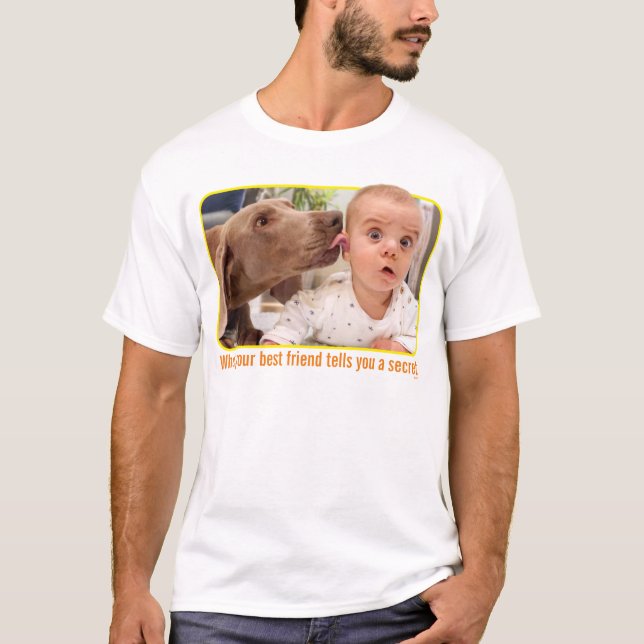 Hund Slickande Baby Ear T Shirt (Framsida)