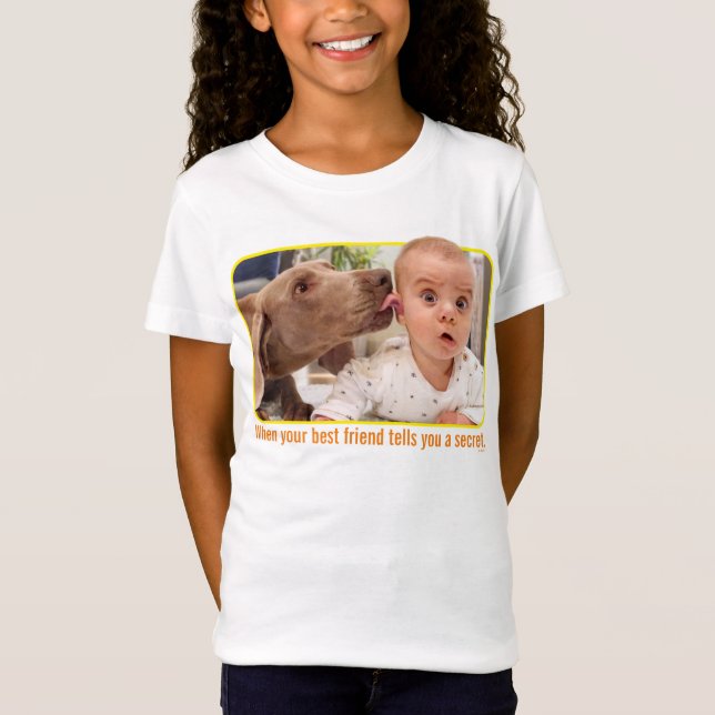 Hund Slickande Baby Ear T Shirt (Framsida)