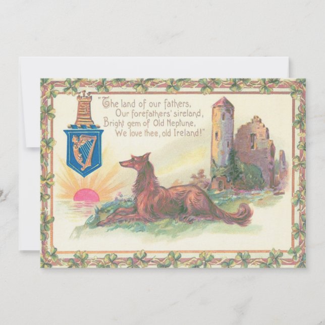 Hund Slott Harpan Erin Shamrocks Inbjudningar (Framsida)