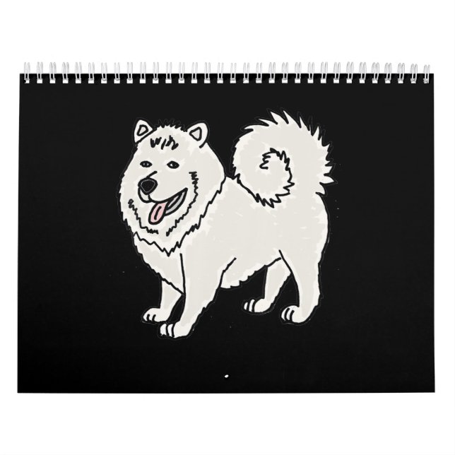 Hund | Smilenows Funny Samoyed Husky Tecknad Kalender (Omslag)