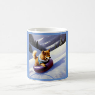 Hund Snö Tubing Kaffemugg