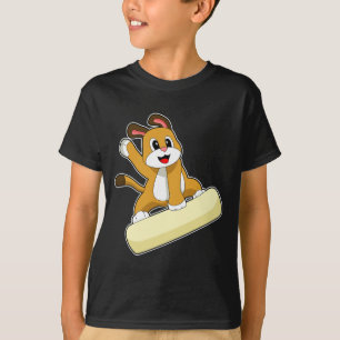 Hund Snowboard Vintersport T Shirt