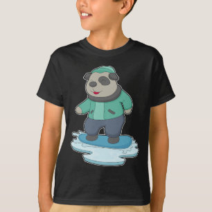Hund Snowboard Vintersporter T Shirt