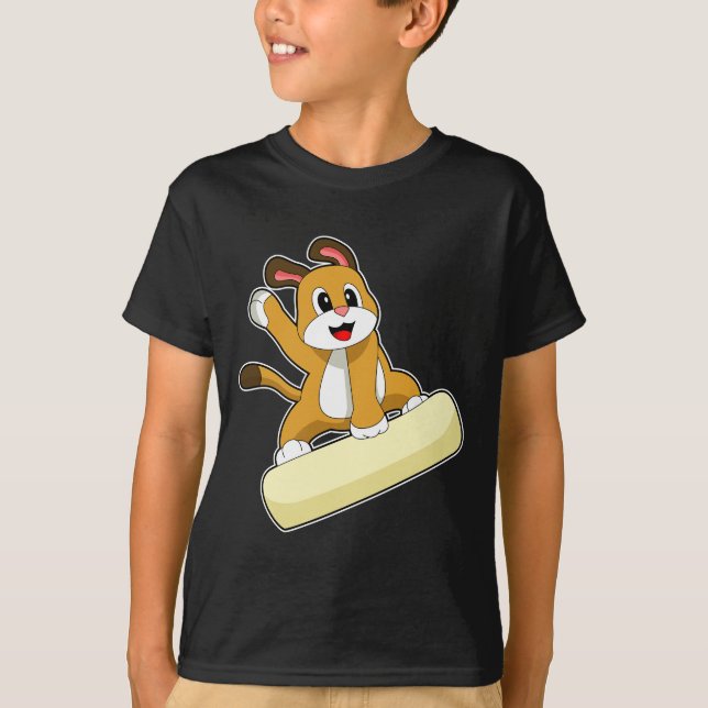 Hund Snowboard Winter sport T Shirt (Framsida)