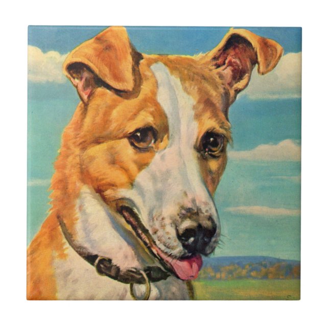 hund snygg hund kakelplatta (Framsidan)