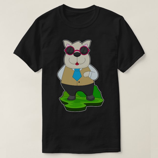 Hund Solglasögon T Shirt (Design framsida)
