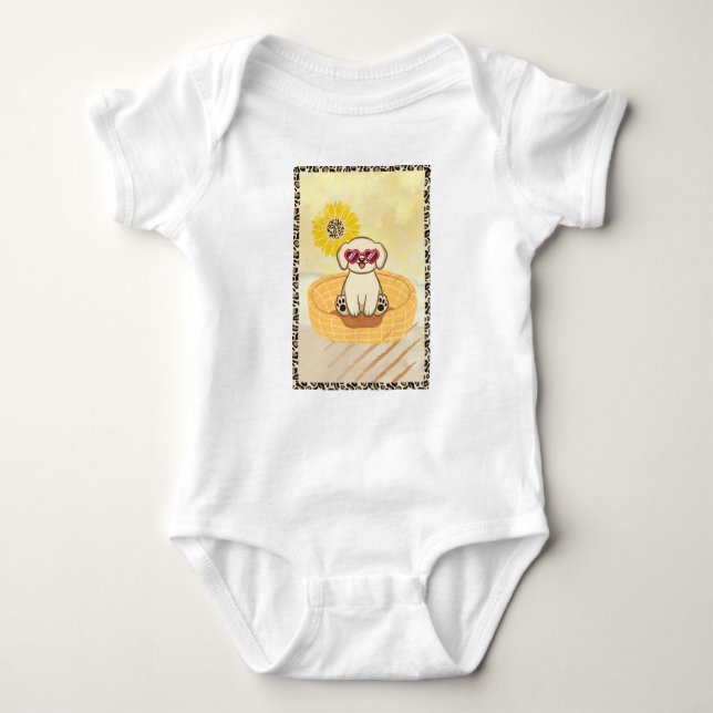 Hund solglasögon Utskrift T-Shirt (Framsida)