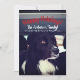 Hund som åker i bil familjehelg julkort