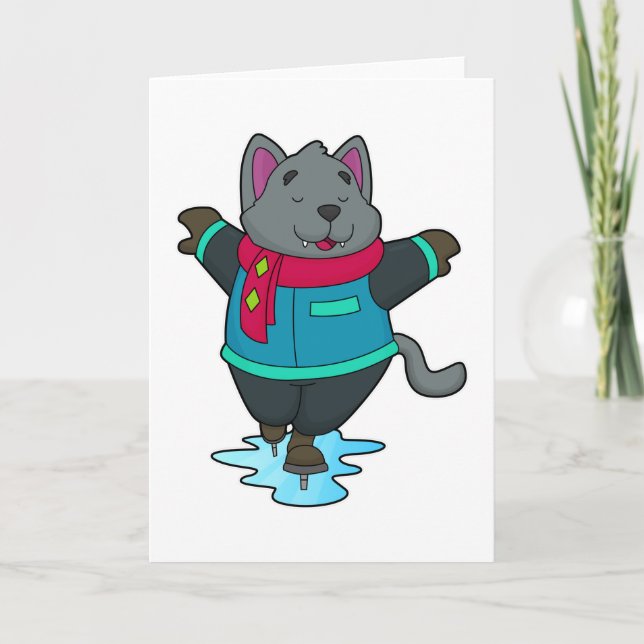 Hund som åker skridskor med skridskor och halsduk kort (Framsida)