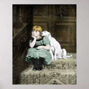 Hund som älskar flickan poster