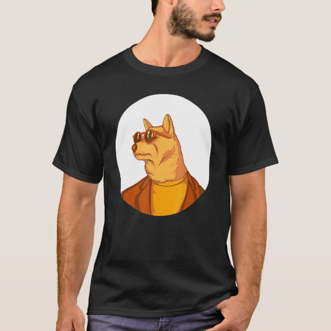 Hund som bär solglasögon t shirt (Framsida)