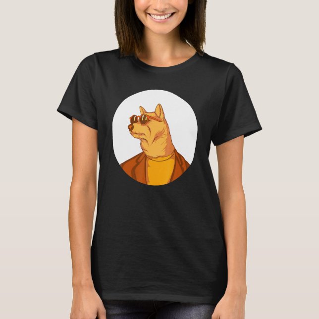 Hund som bär solglasögon t shirt (Framsida)