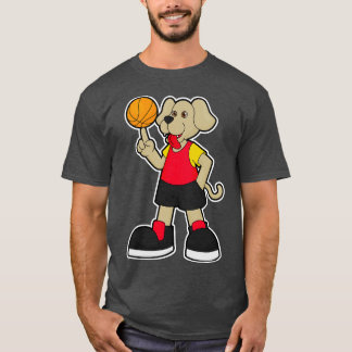 Hund som basketspelare med basket 3 t shirt