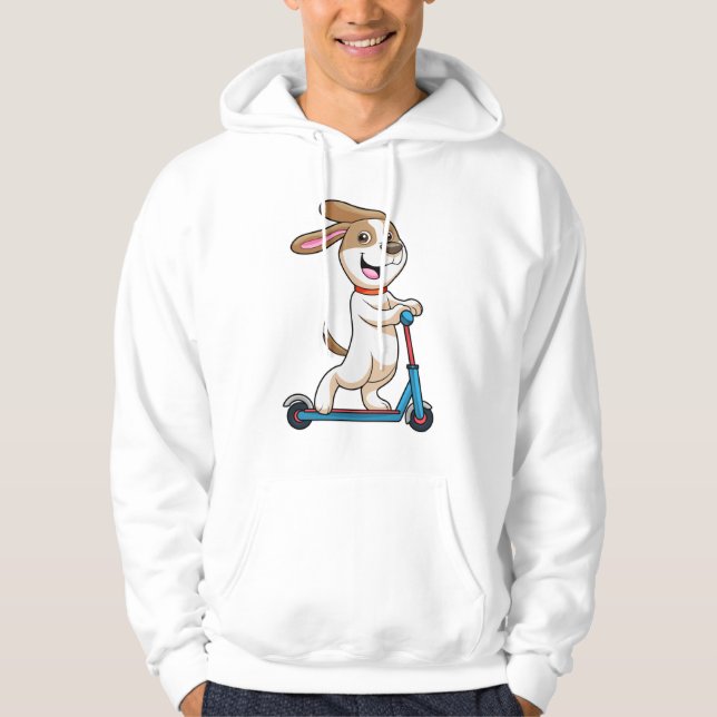 Hund som Biker med Scooter Hoodie (Framsida)