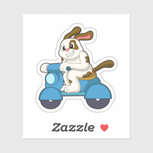 Hund som Biker med Scooter.PNG Klistermärken