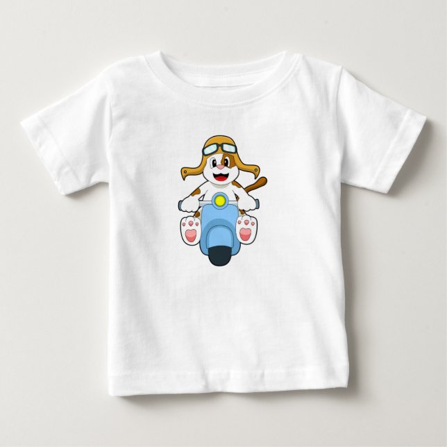 Hund som Biker med Scooter.PNG T Shirt (Framsida)