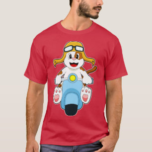 Hund som Biker med Scooter T Shirt