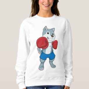 Hund som Boxer med Boxinghandskar T Shirt