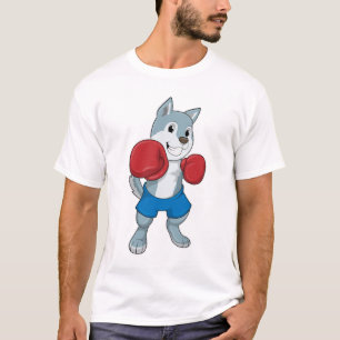 Hund som Boxer med Boxinghandskar T Shirt