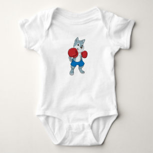 Hund som Boxer med Boxinghandskar T Shirt