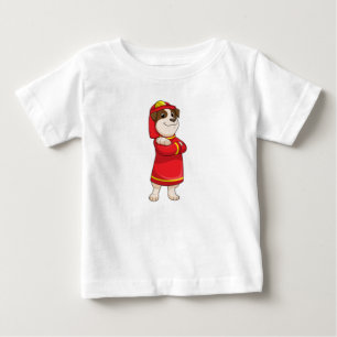Hund som brandman med Helmet T Shirt