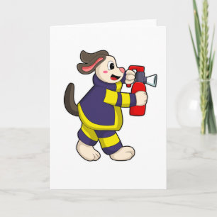 Hund som brandsläckare med brandsläckare kort