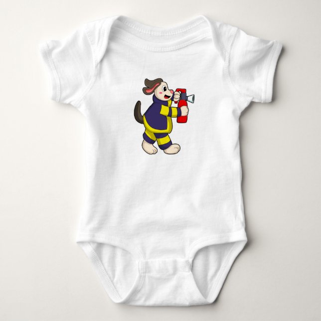 Hund som brandsläckare med brandsläckare t shirt (Framsida)