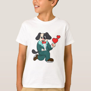 Hund som brudgumme med kostym och slips t shirt