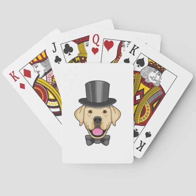 Hund som brudgumme med rosett casinokort (Baksidan)