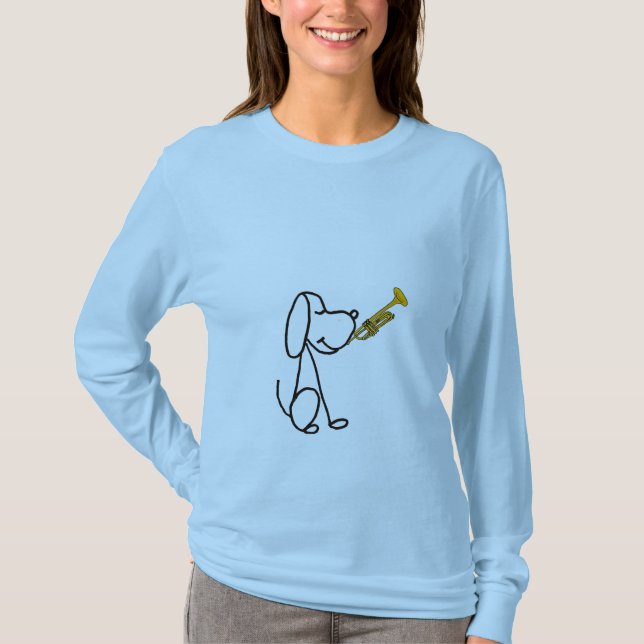Hund som CG leker trumpetskjortan Tee (Framsida)