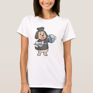 Hund som Chef med Platter & Bones T Shirt