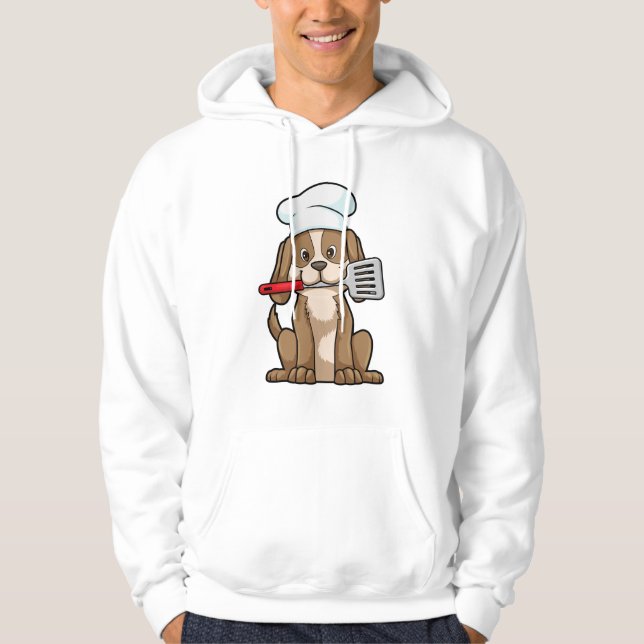 Hund som Cook med Chef's hat & Spatula Hoodie (Framsida)