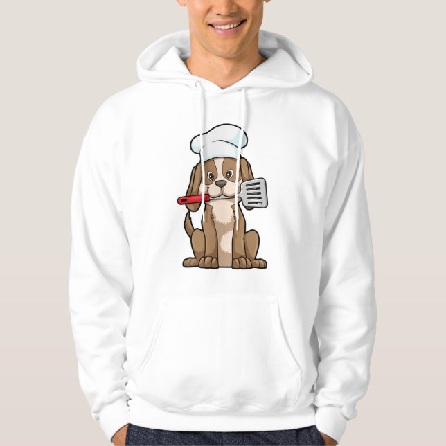 Hund som Cook med Chef's hat & Spatula Hoodie (Framsida)