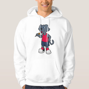 Hund som Dart-spelare med mörkt ljus Hoodie