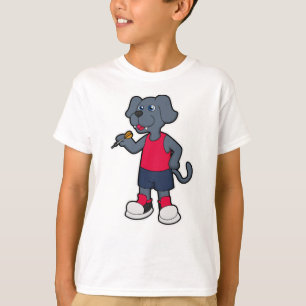 Hund som Dart-spelare med mörkt ljus T Shirt
