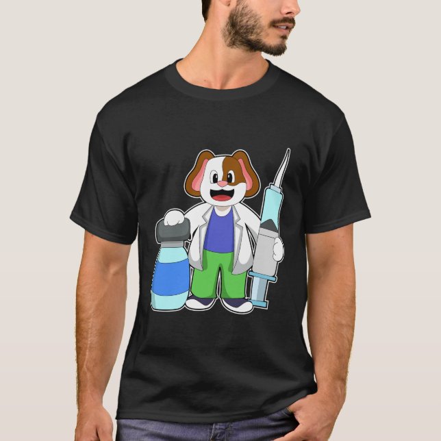 Hund som Doktor med sprutan T Shirt (Framsida)