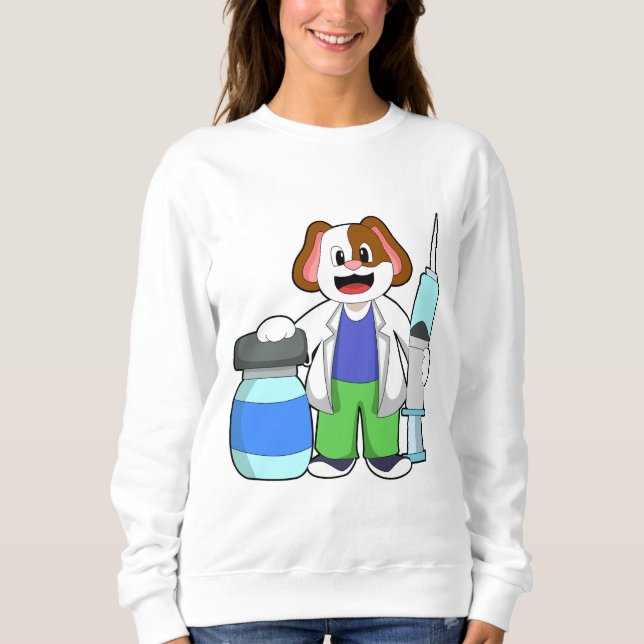 Hund som Doktor med sprutan T Shirt (Framsida)